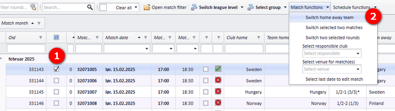 Switch home away team under Match functions