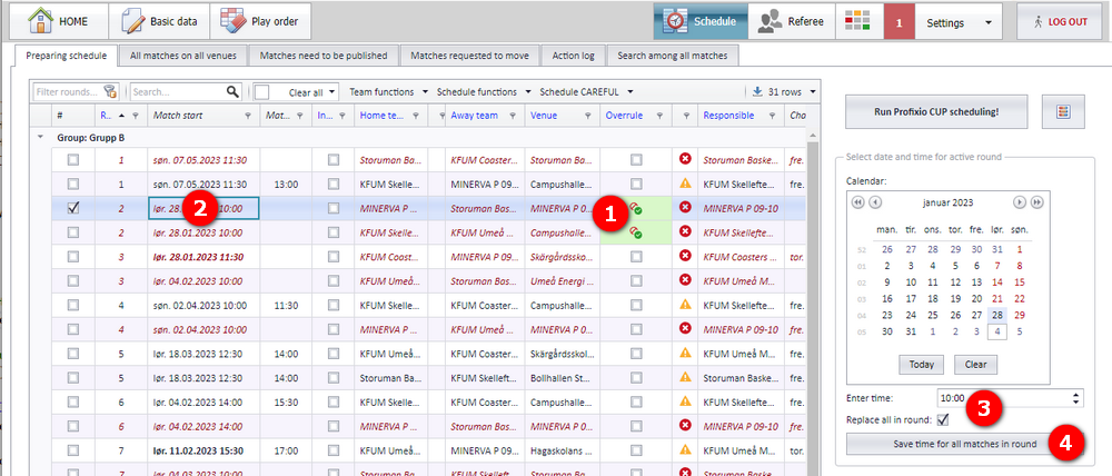 Overrule checkbox and the calendar to the right