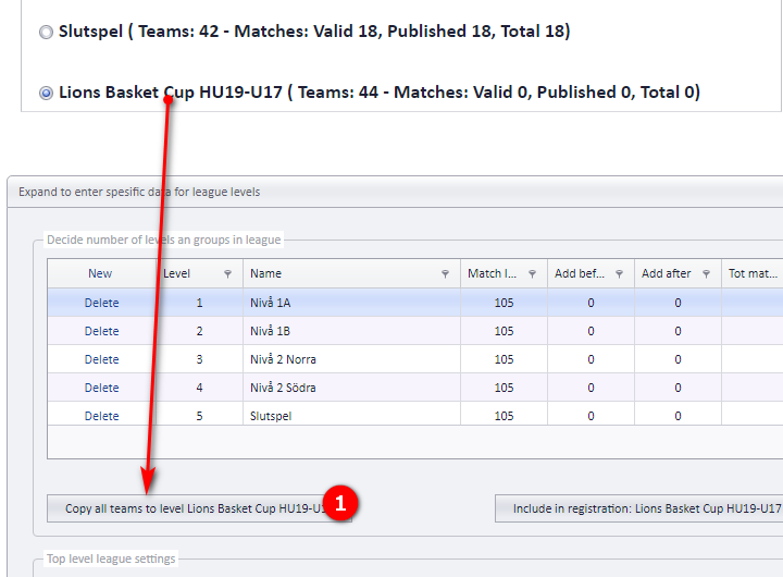 Button that refreshes the teams in the playoff level