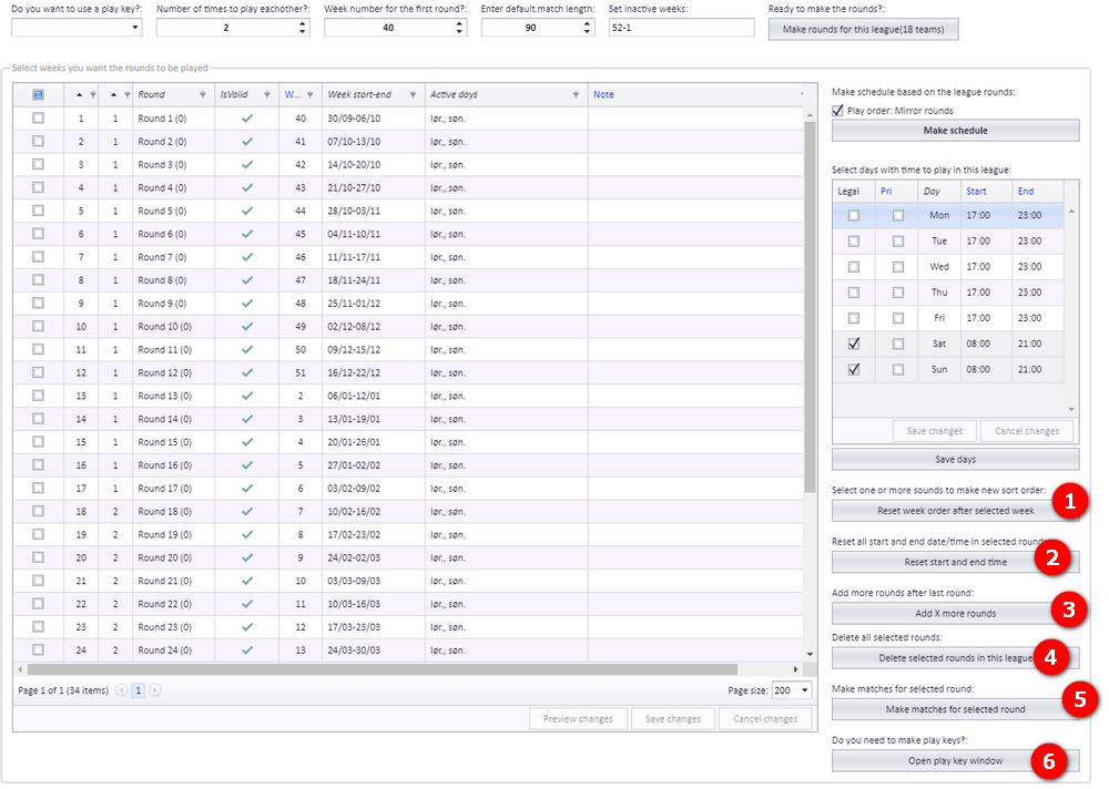 Round functions in Prepare schedule, numbered
