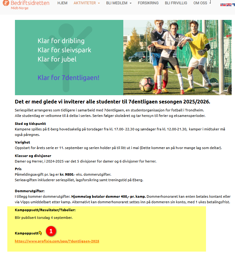 Series page reached through the registration link