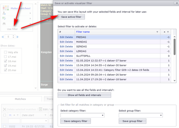 Use filter and Save active filter