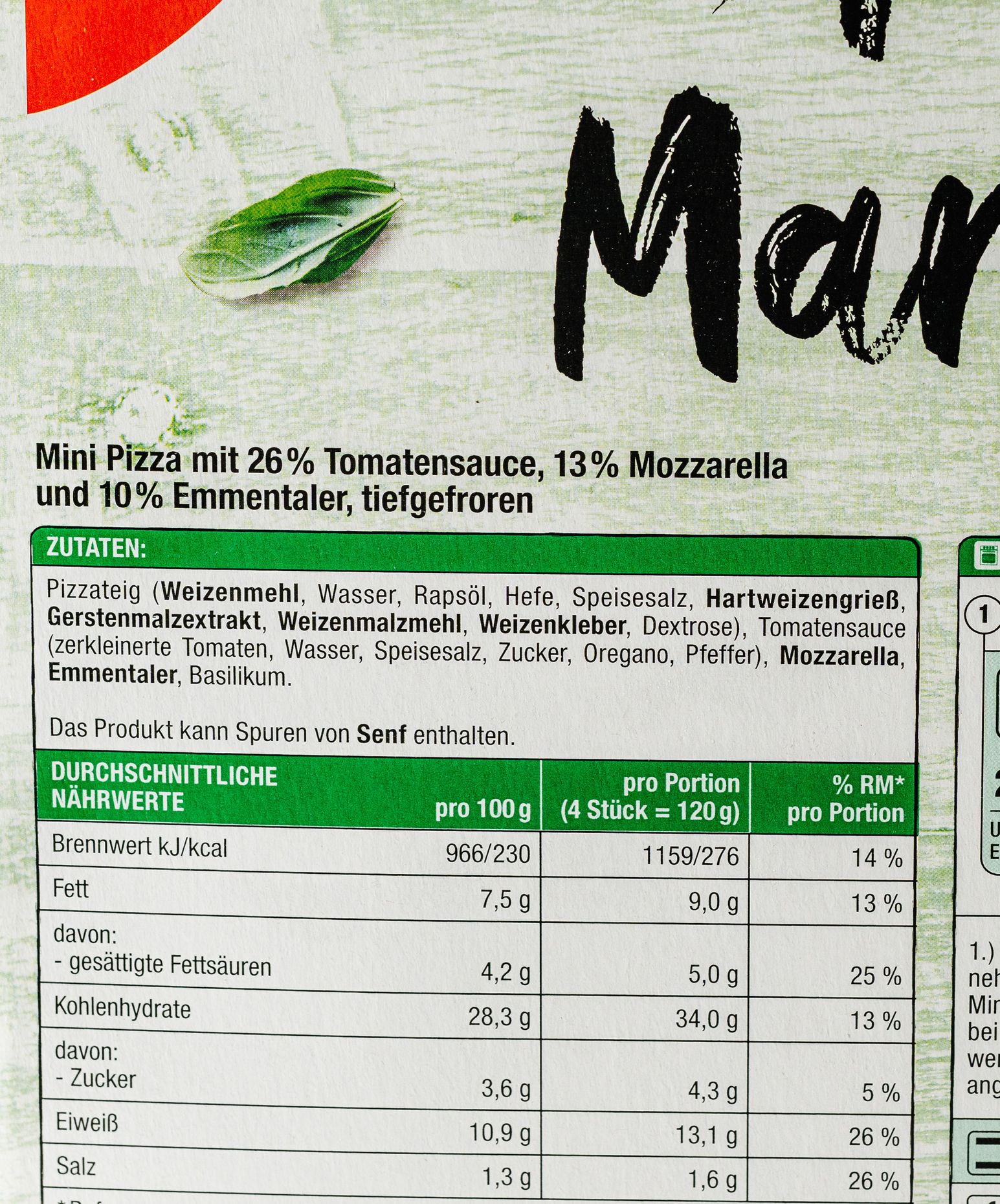 Gut & Günstig Frozen Mini Pizza Margherita