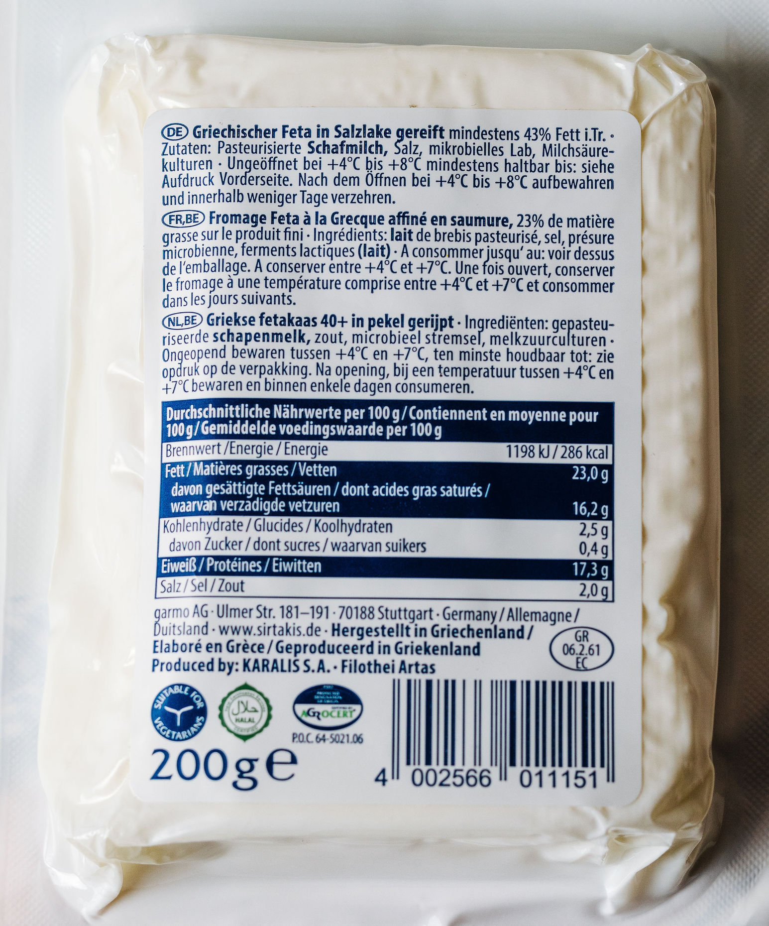 Sirtakis Feta Käse 43%