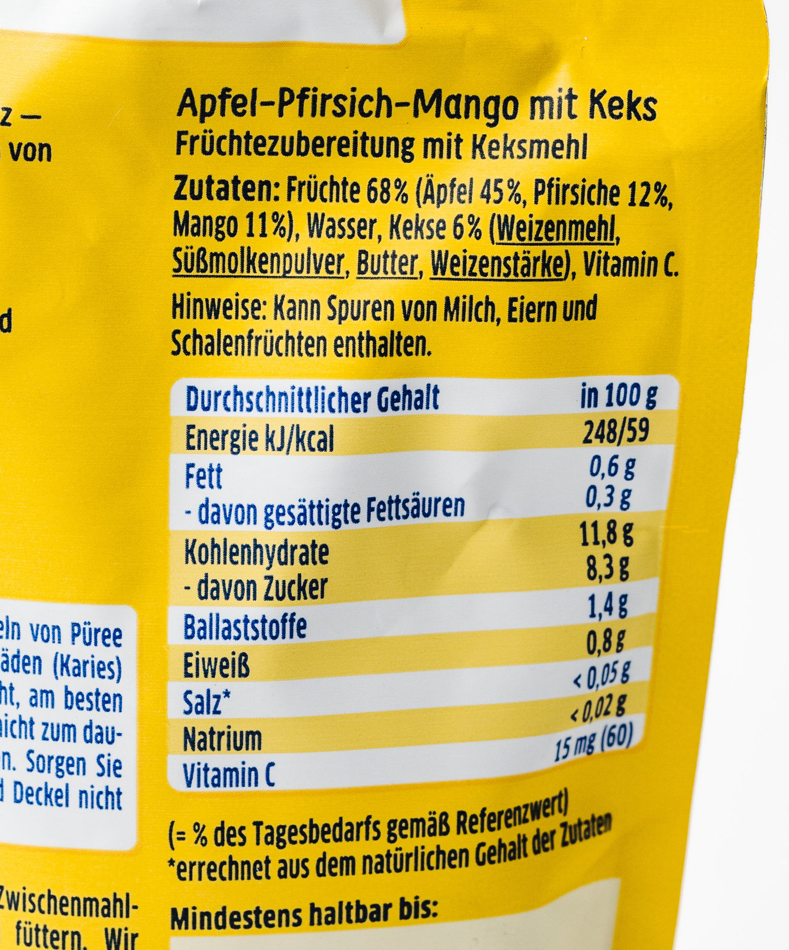 Bebivita Apfel, Pfirsich und Mango