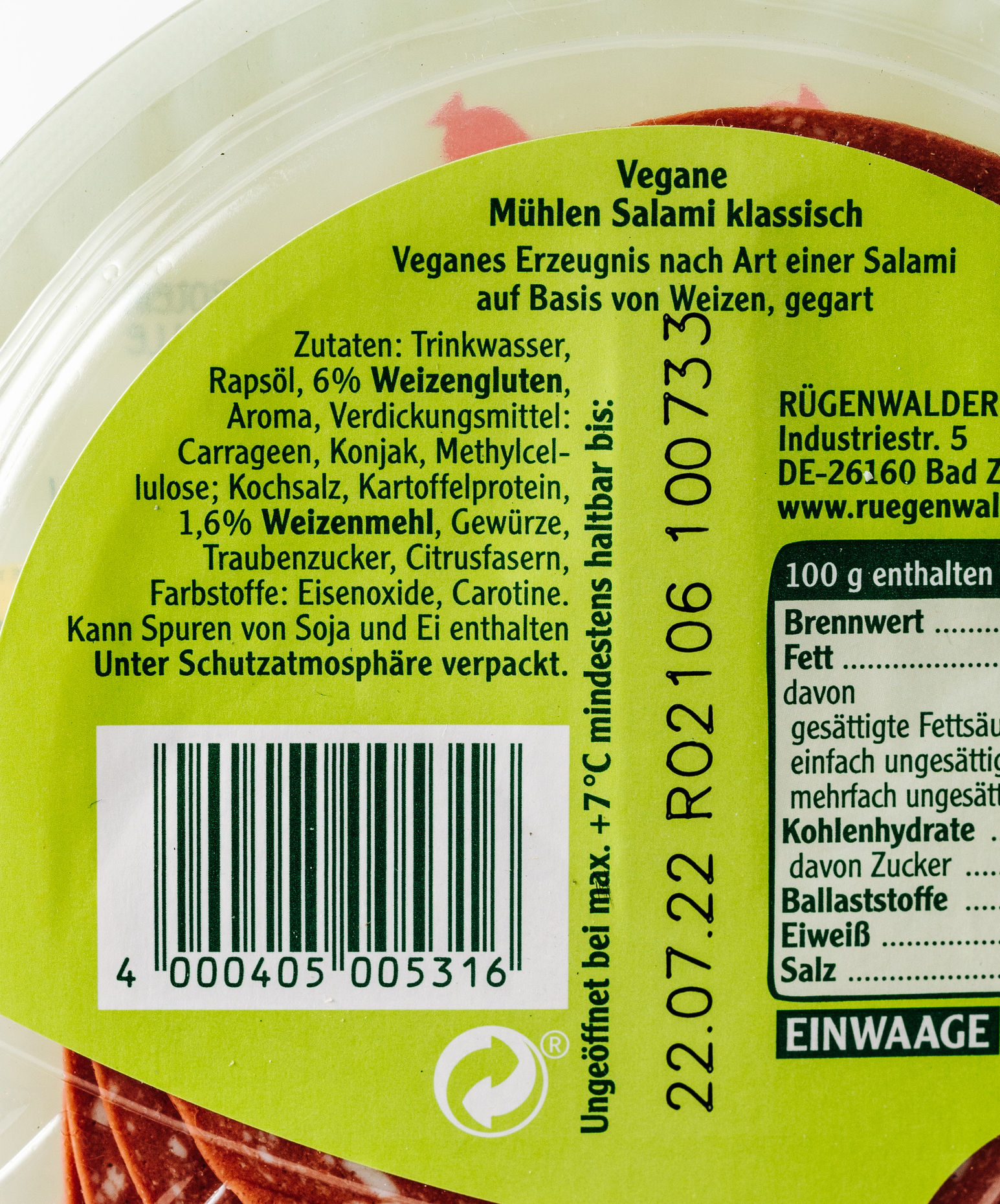 Rügenwalder Mühle Vegan Salami