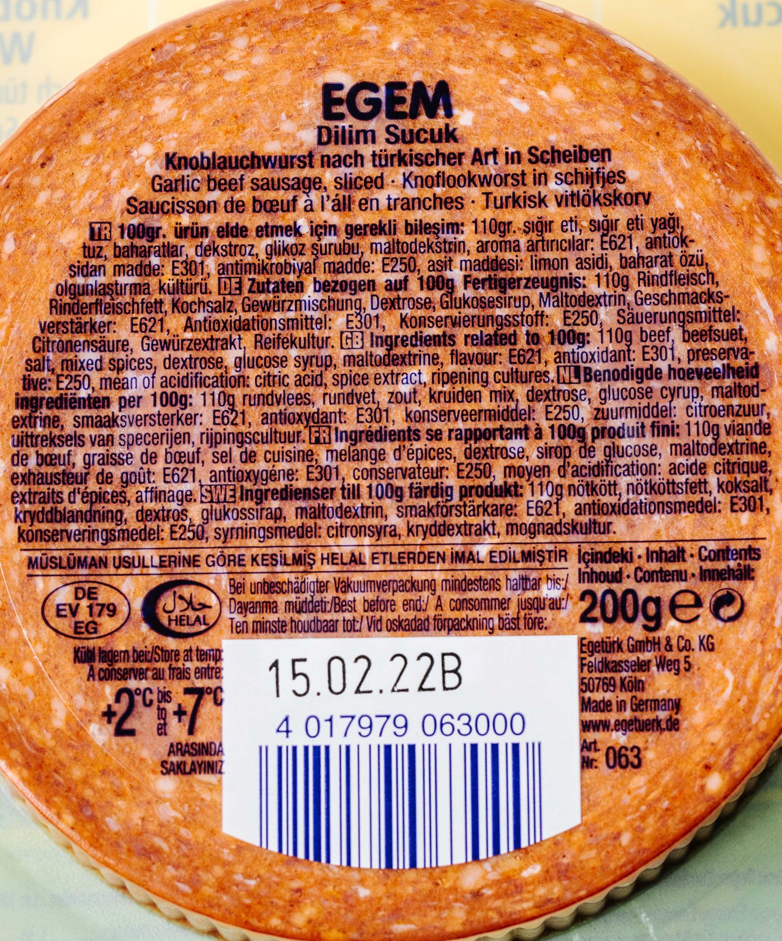 Egetürk Egem Sliced Sucuk