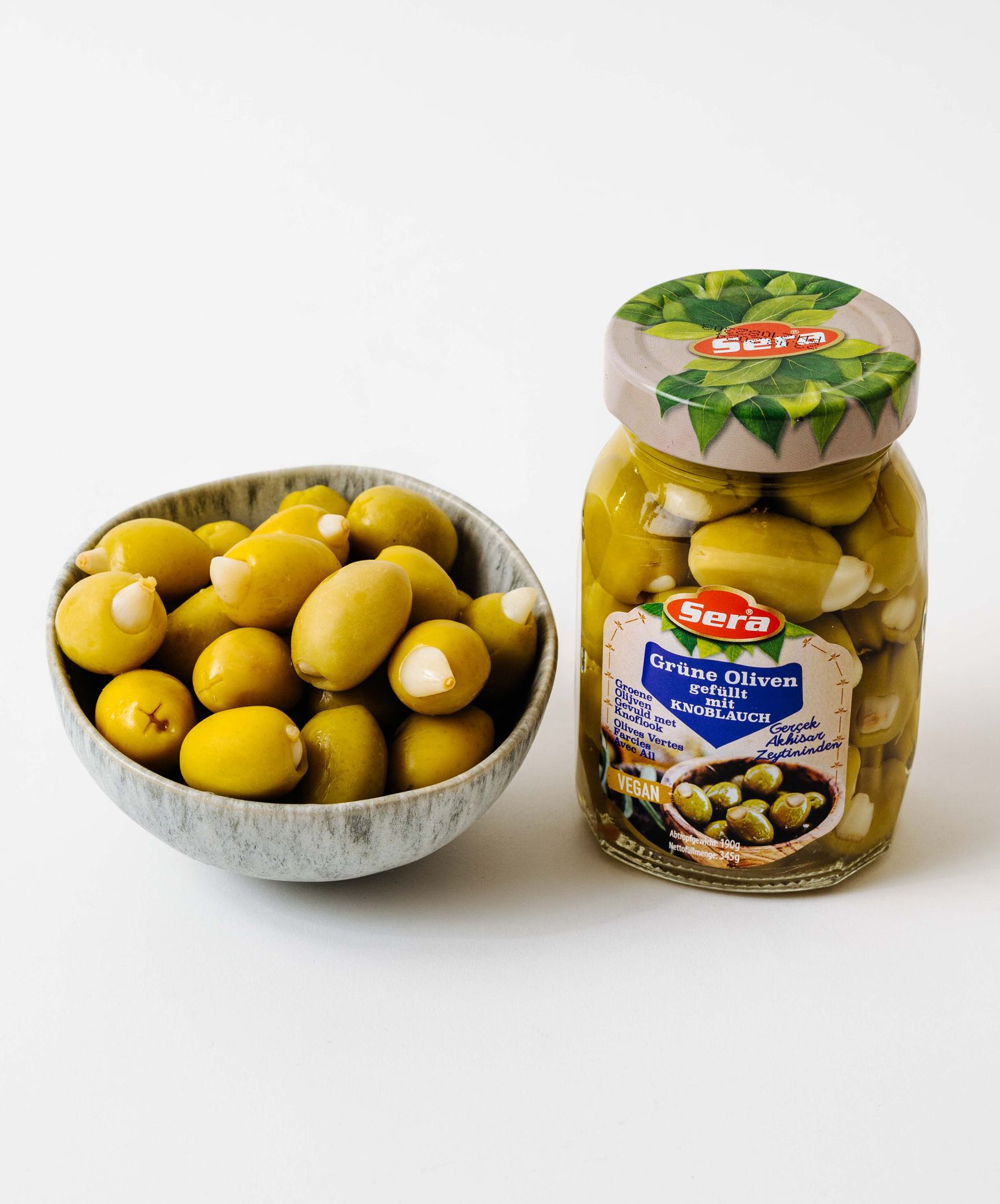 Sera Green Olives with Garlic