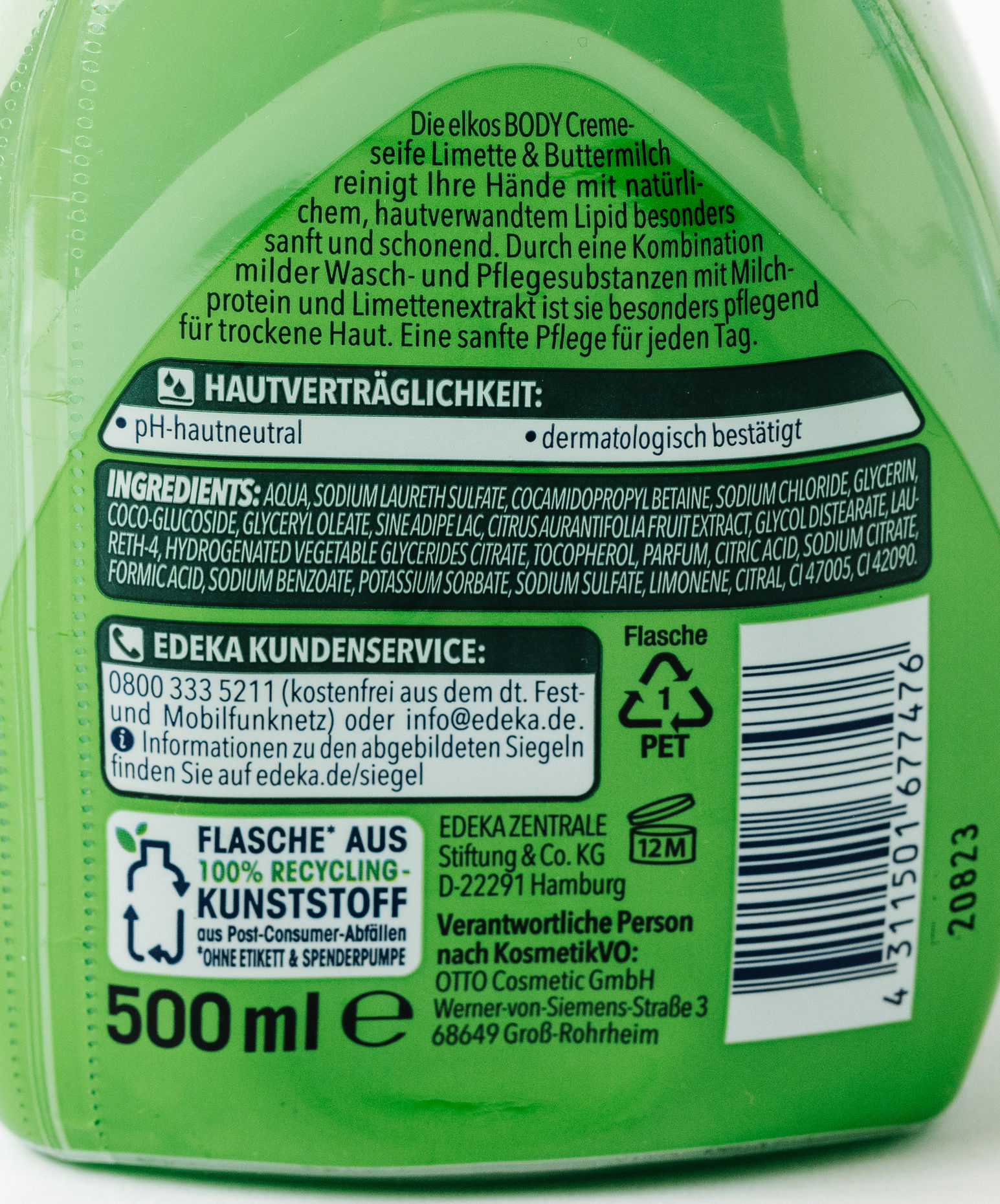 Elkos Liquid Soap with Lime & Milk 