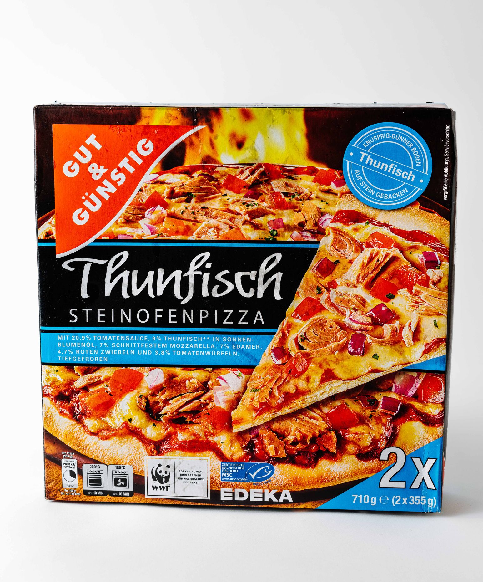 Gut & Günstig Tiefkühlpizza mit Thunfisch