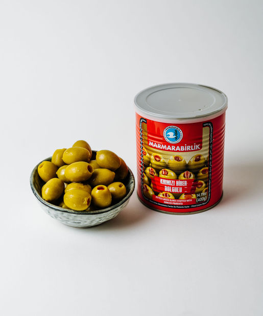 Marmara Birlik Green Olives with Red Pepper