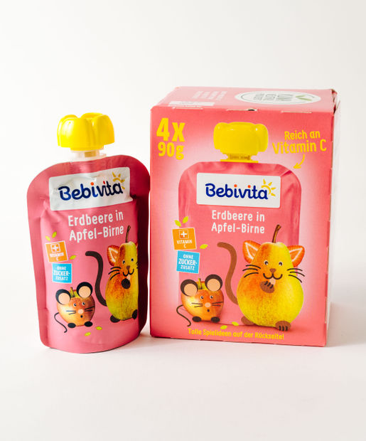 Bebivita Babysnack mit Erdbeere, Apfel und Birne