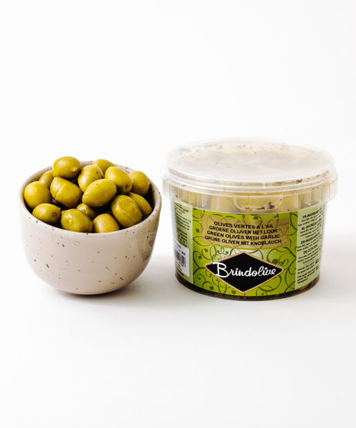 Brindolive Green Olives with Garlic