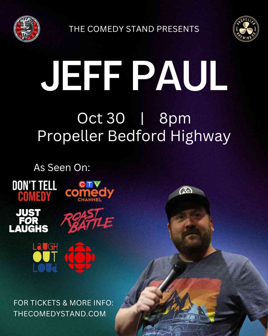 JEFF PAUL: Live in Bedford - Live Standup Comedy Events Happening All Over Halifax and Nova Scotia - The Comedy Stand Comedy Club