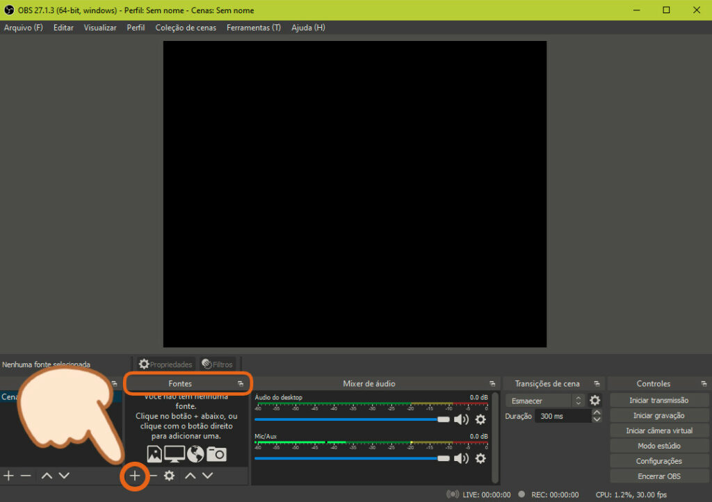 Adicionar uma fonte no OBS