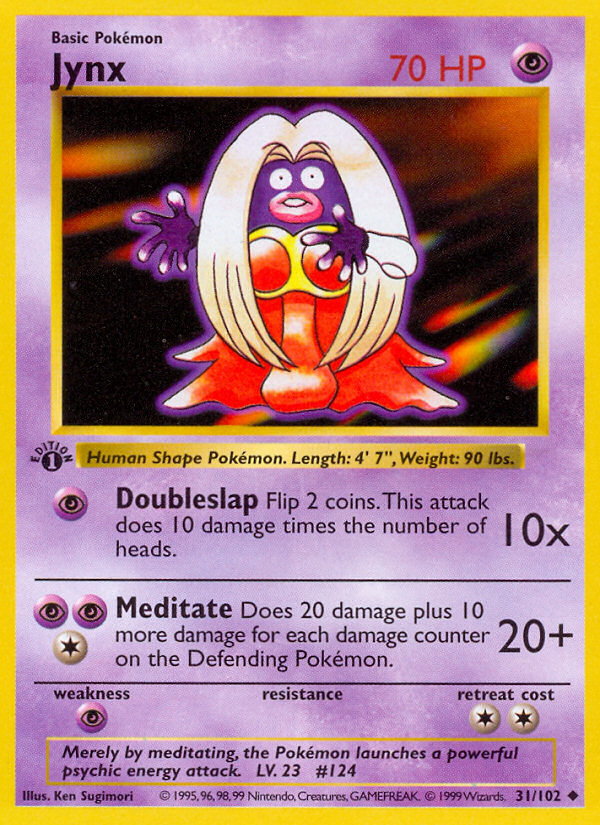 Jynx #31 Base Set 1st Edition Pokémon card