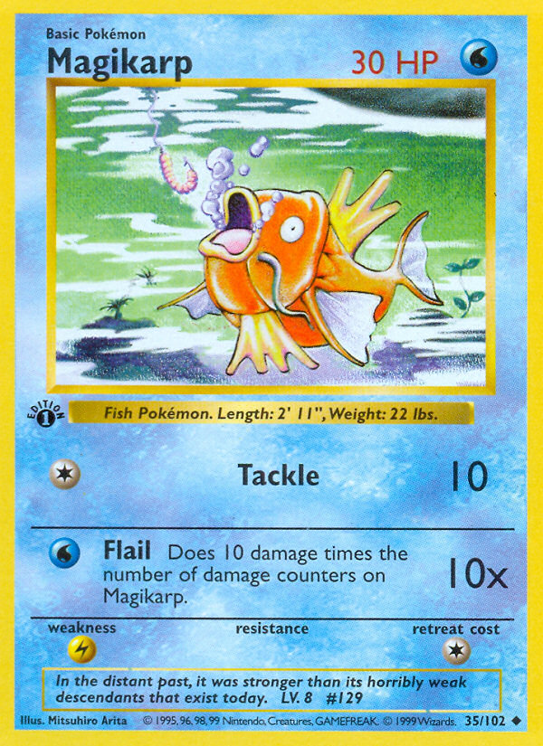 Magikarp #35 Base Set 1st Edition Pokémon card
