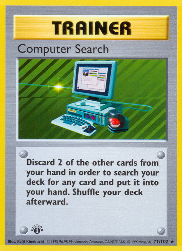 Computer Search #71 Base Set 1st Edition Pokémon card