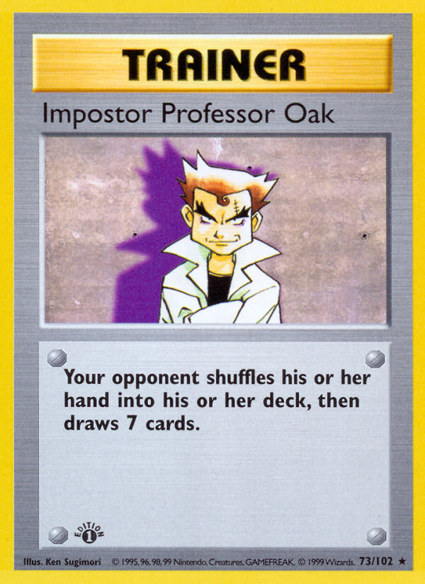 Imposter Professor Oak #73 Base Set 1st Edition Pokémon card