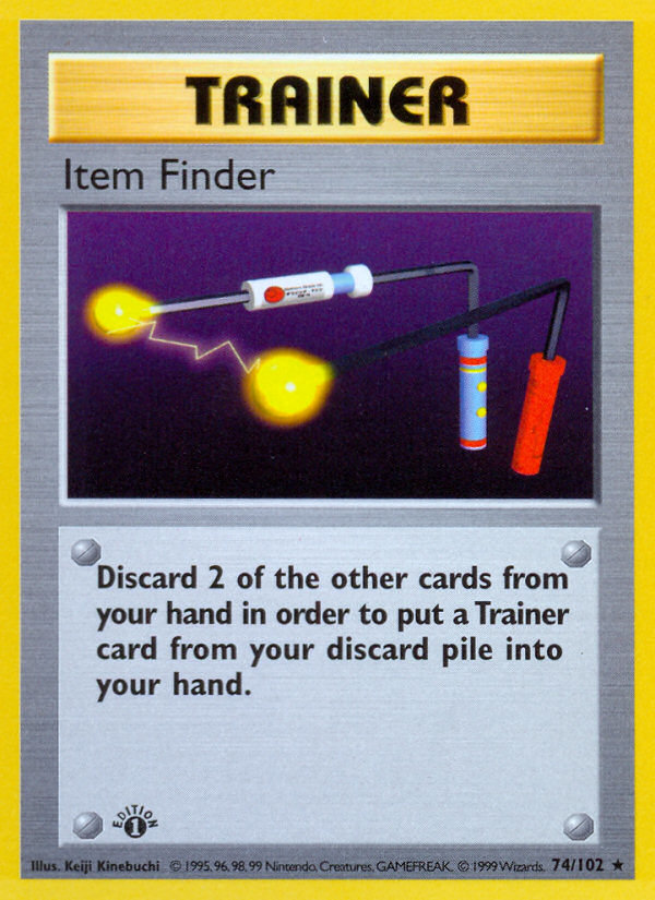 Item Finder #74 Base Set 1st Edition Pokémon card