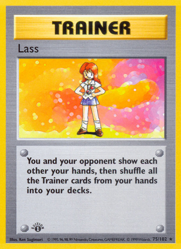 Lass #75 Base Set 1st Edition Pokémon card