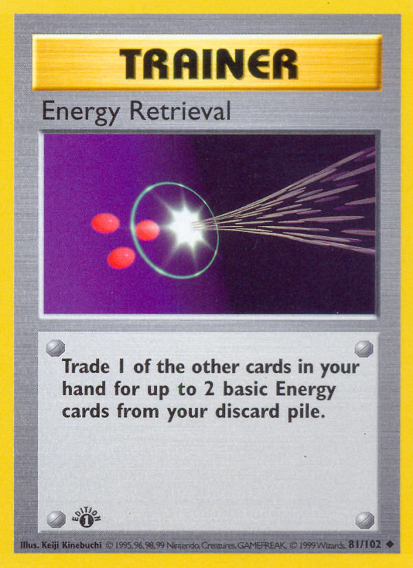 Energy Retrieval #81 Base Set 1st Edition Pokémon card