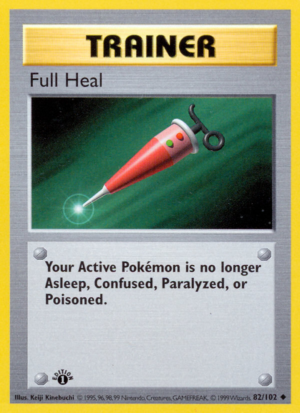 Full Heal #82 Base Set 1st Edition Pokémon card