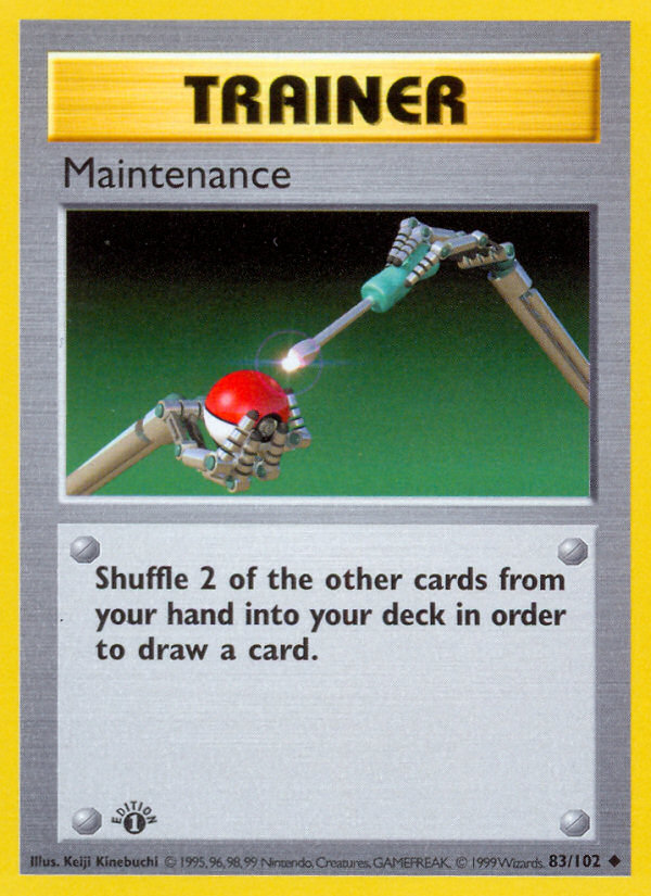 Maintenance #83 Base Set 1st Edition Pokémon card