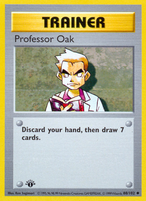 Professor Oak #88 Base Set 1st Edition Pokémon card