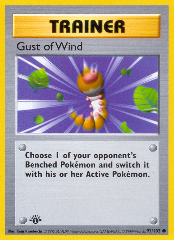 Gust of Wind #93 Base Set 1st Edition Pokémon card