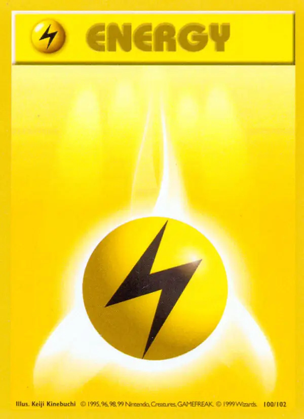 Lightning Energy #
                                100 Base Set Shadowless Pokémon card