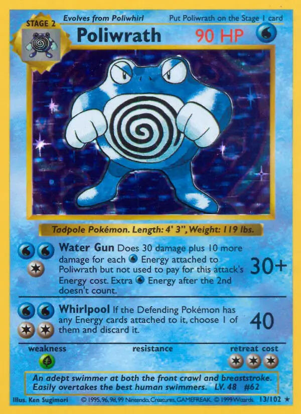 Poliwrath #
                                13 Base Set Shadowless Pokémon card