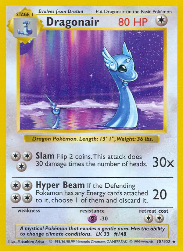 Dragonair #
                                18 Base Set Shadowless Pokémon card