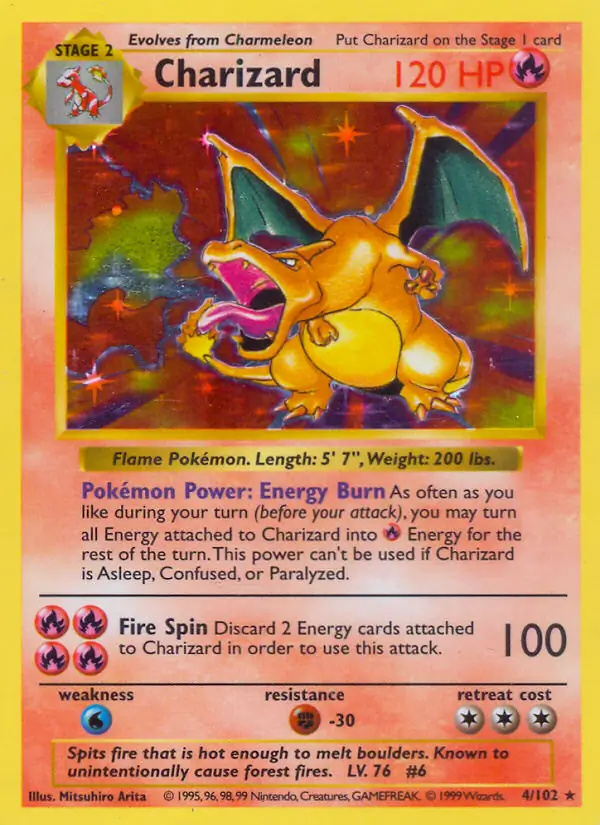 Charizard #4 Pokémon card