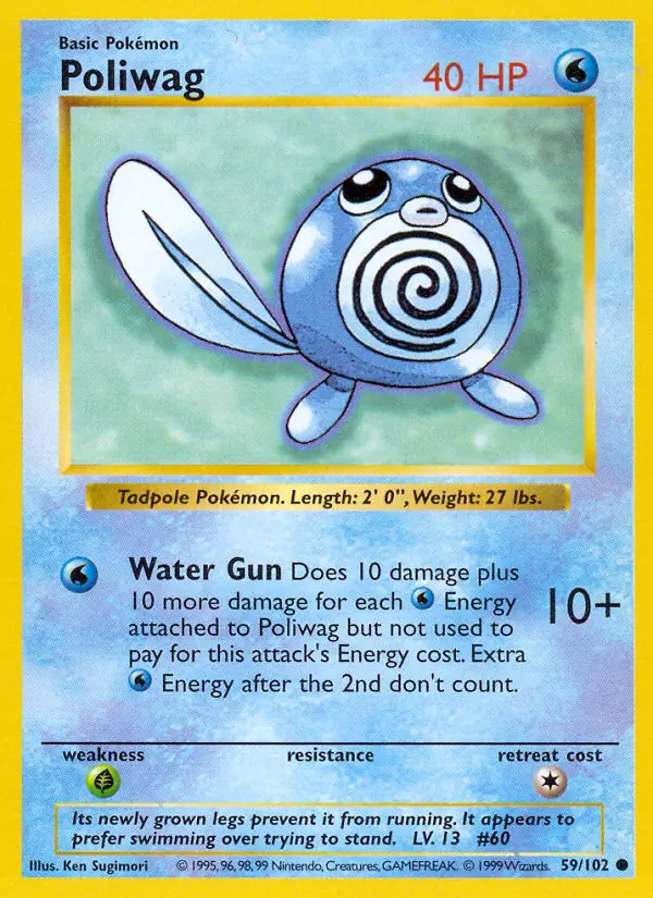 Poliwag #
                                59 Base Set Shadowless Pokémon card