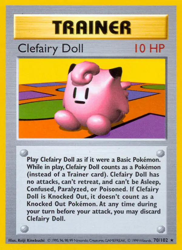 Clefairy Doll #70 Base Set Shadowless Pokémon card