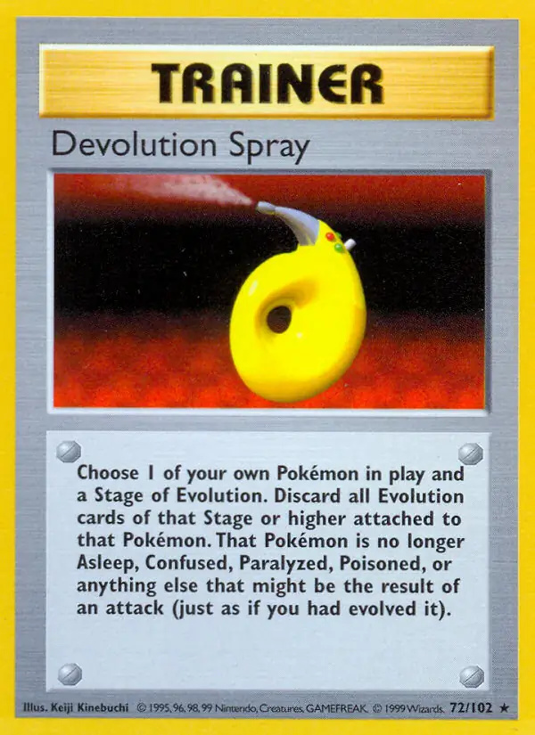 Devolution Spray #72 Base Set Shadowless Pokémon card
