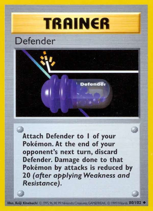 Defender #80 Base Set Shadowless Pokémon card