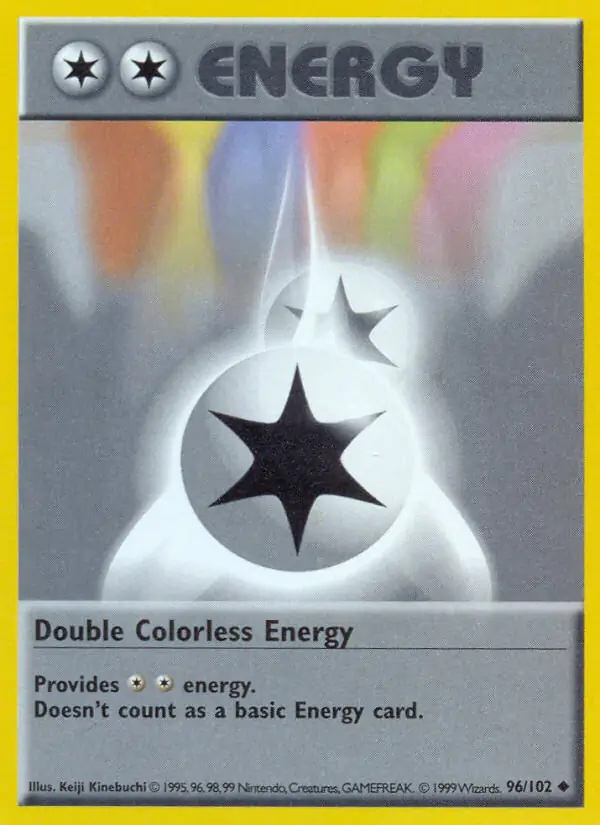 Double Colorless Energy #96 Base Set Shadowless Pokémon card