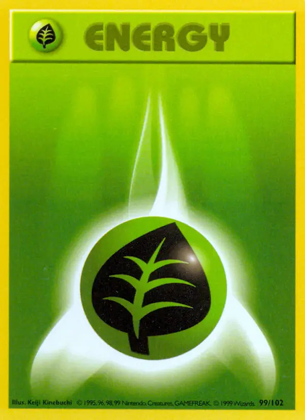 Grass Energy #
                                99 Base Set Shadowless Pokémon card