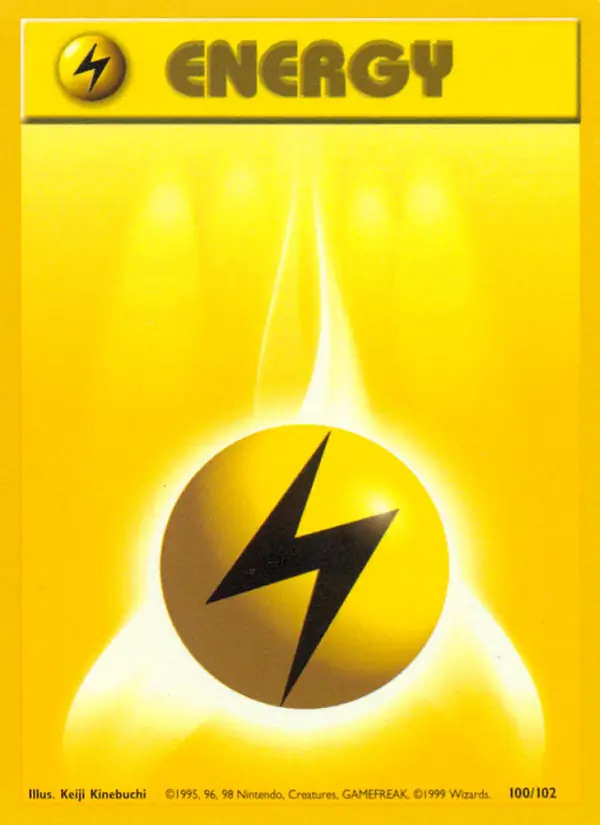 Lightning Energy #100 Base Set Unlimited Pokémon card