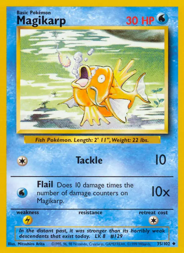 Magikarp #35 Base Set Unlimited Pokémon card