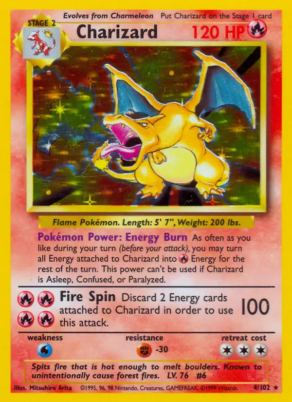 Charizard #4 Base Set Unlimited Pokémon card