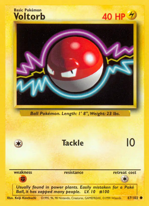 Voltorb #67 Base Set Unlimited Pokémon card