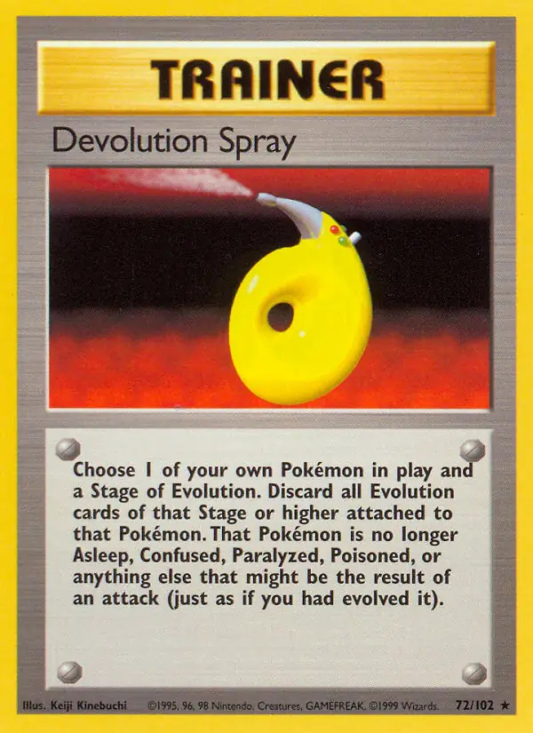 Devolution Spray #72 Base Set Unlimited Pokémon card