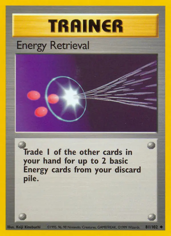 Energy Retrieval #81 Base Set Unlimited Pokémon card