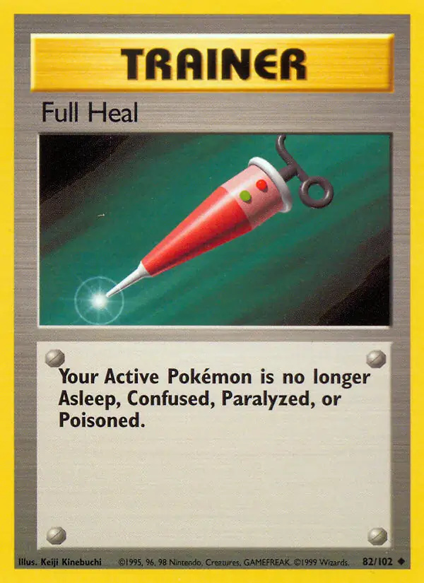 Full Heal #82 Base Set Unlimited Pokémon card