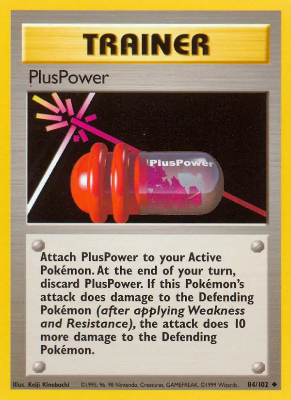 PlusPower #84 Base Set Unlimited Pokémon card
