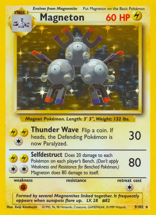 Magneton #9 Base Set Unlimited Pokémon card