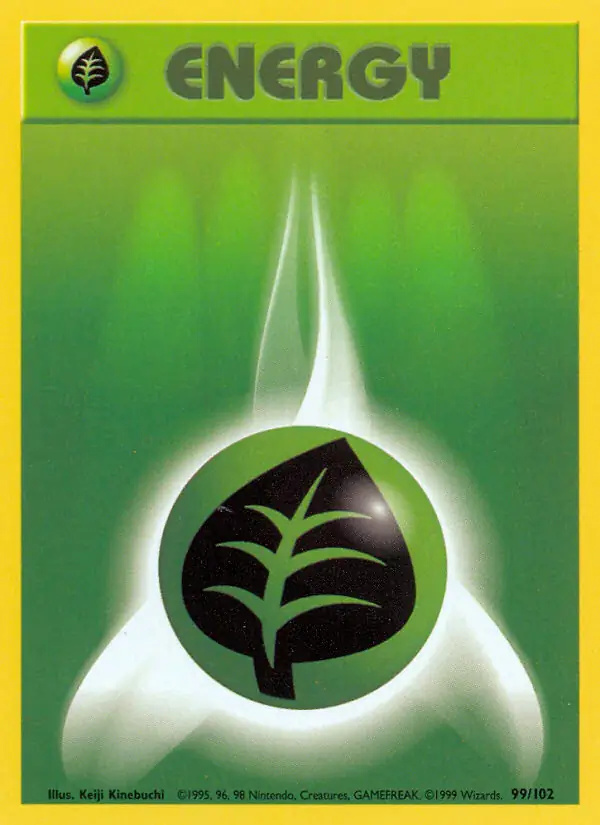 Grass Energy #99 Base Set Unlimited Pokémon card